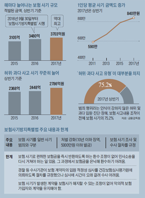 줄지 않는 '나이롱 환자'… 보험사기 사상 최대