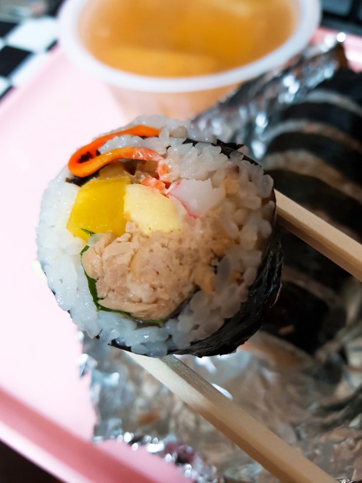  김밥나라 참치김밥 참치김치김밥/대림선 가쓰오부산어묵탕