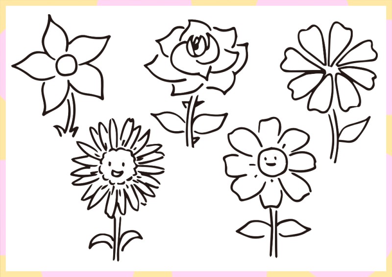 꽃 귀엽게 손그림 그리기 영상 / 꽃그리기 : 네이버 블로그