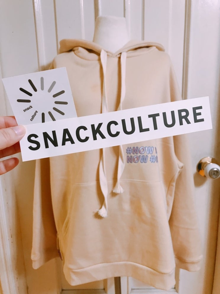 [여자후드추천][SNACKCULTURE] 스낵컬쳐 후드 베이지 s사이즈 데일리룩으로도 제격 