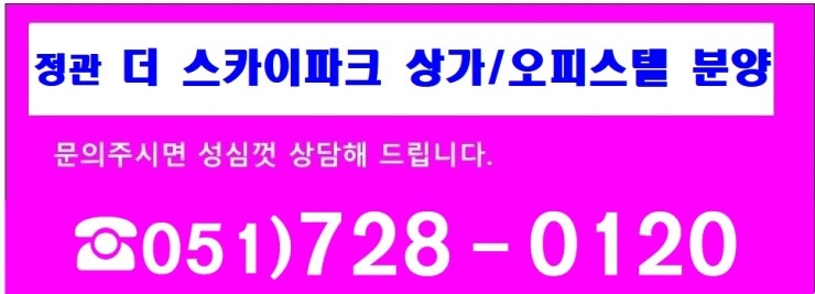  더스카이파크 상가,오피스텔 분양-정관CGV바로 맞은편