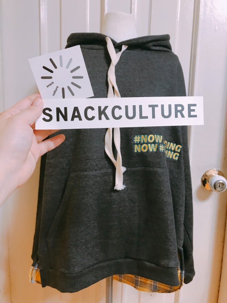 [여자후드추천][SNACKCULTURE] 스낵컬쳐 후드 차콜 s사이즈 데일리룩으로도 제격 