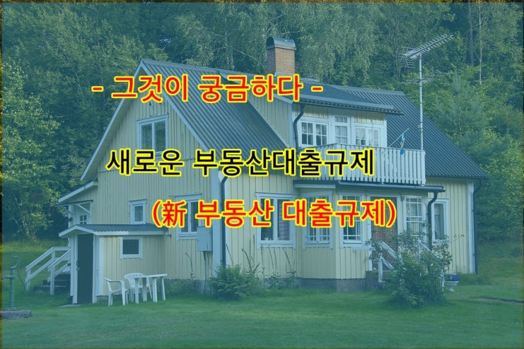 새로운 부동산대출 규제 그것이 궁금하다!!!