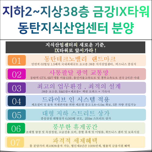  【지하2층,지상38층 지식산업센터】 동탄 금강펜테리움 IX타워 알아보기!