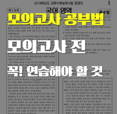 [수능국어공부법] 모의고사 전 꼭 연습해야 할 것