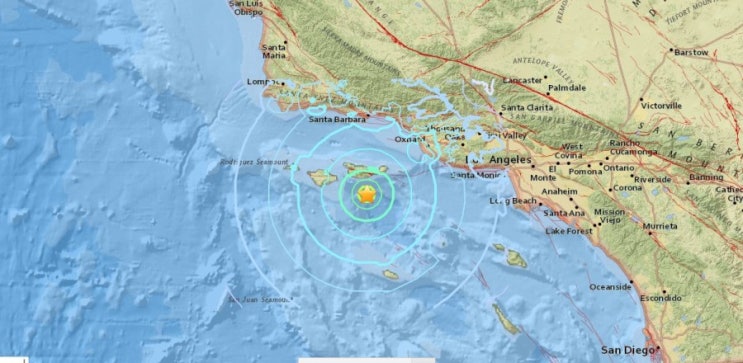  LA 인근 벤츄라 지역에 진도 5.3 지진 발생