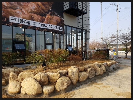  ｀구미 봉곡동 자연석 및 조경 식재작업 전원 숯불갈비... 。보림조경