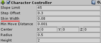 Unity Character Controller Skin Width