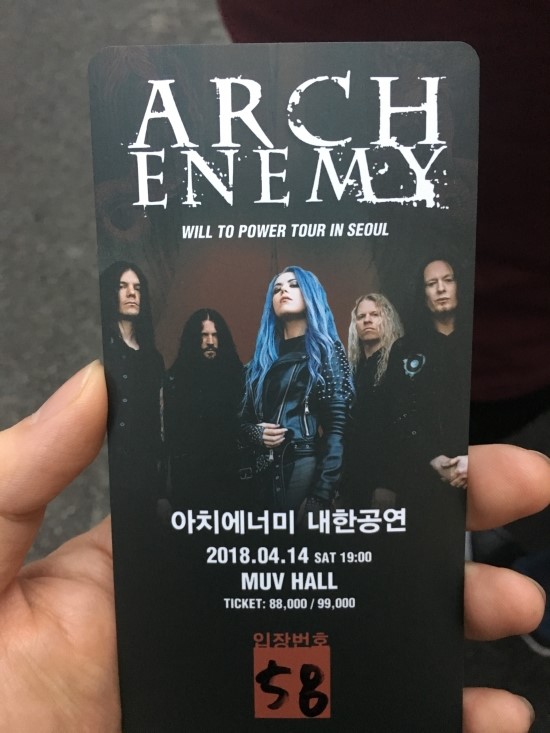  아치 에너미 Arch Enemy - Will to power tour in Seoul(2018. 4. 14)