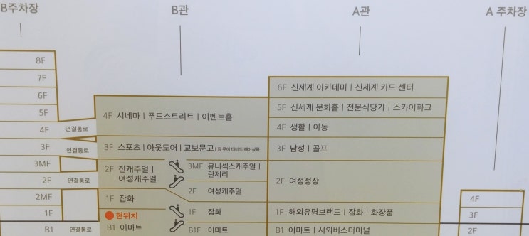천안 신세계백화점 신부동 야우리시네마 A관, B관 구조
