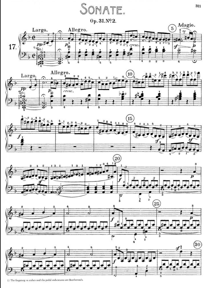 베토벤 피아노 소나타 17번 템페스트 감상과 악보