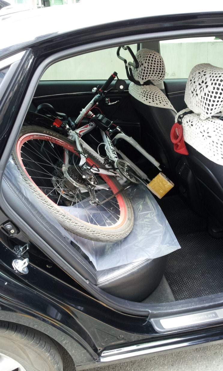 원주 자전거 전용 캐리어 없이 내 차에 자전거 실는(넣는) 방법 - 혁신도시 삼천리자전거