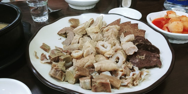 천안 중앙시장 서산집 가격, 막창내장모듬 구성