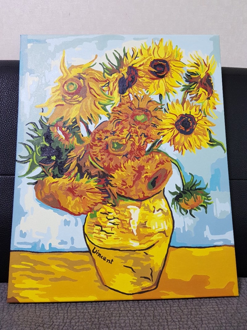 DIY 명화그리기; 빈센트 반고흐 해바라기 : 네이버 블로그, image size:800x1067