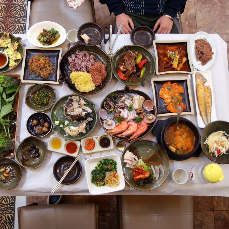  진주 한정식 신안동맛집 산청각 푸짐하다