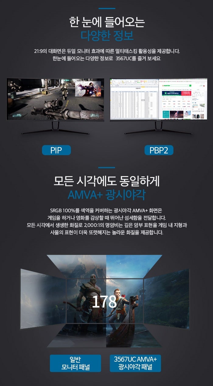 21:9 울트라와이드 게이밍모니터, 초고주사율 200Hz를 만나다! 한성컴퓨터 ULTRON 3567UC 35인치 모니터 출시~ :  네이버 블로그