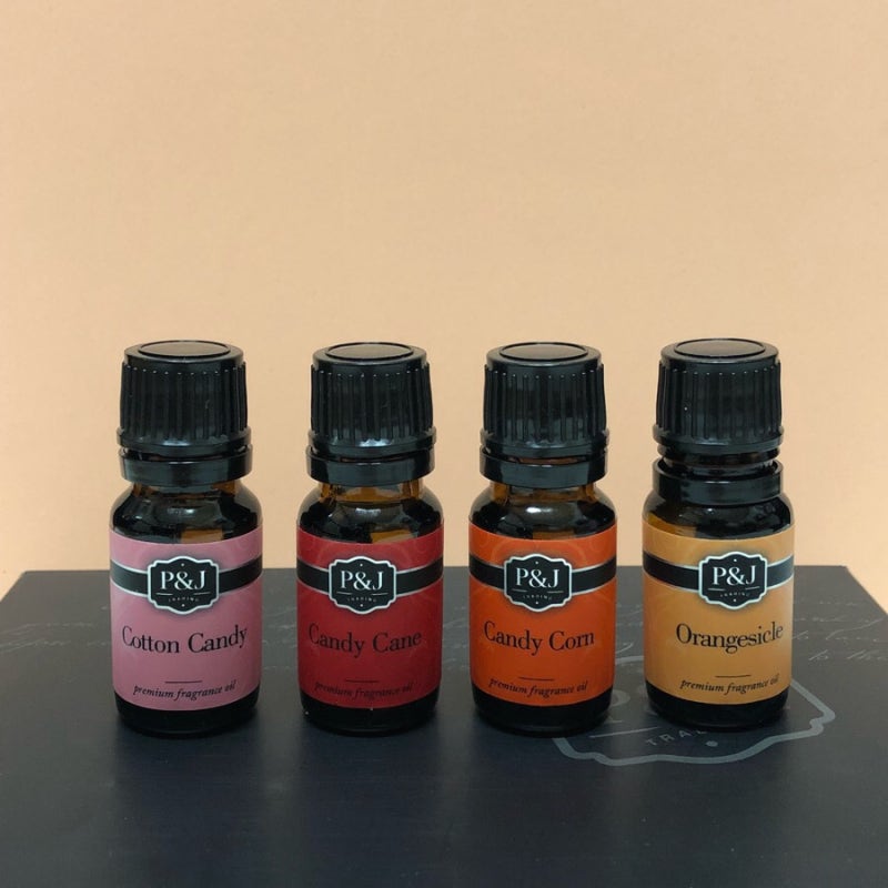 P&J Trading Sweet Set of 6 Fragrance Oils Chocolate Mint, Cotton Candy,  Candy Cane, Caramel Corn, Orangesicle, and Smores Fragrance Oils 