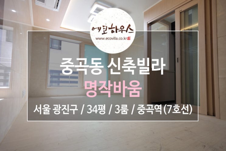  서울 광진구 중곡동 신축빌라 고급 인테리어 넓은 거실과 방 3룸 7호선 중곡역 5호선 군자역 더블역세권