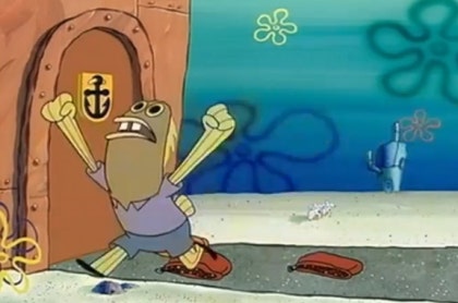 스폰지밥 초콜릿 노부인 장면