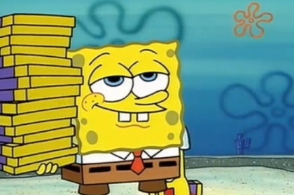 스폰지밥 초콜릿 노부인 장면