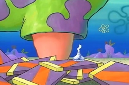 스폰지밥 초콜릿 노부인 장면