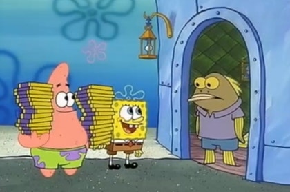 스폰지밥 초콜릿 노부인 장면