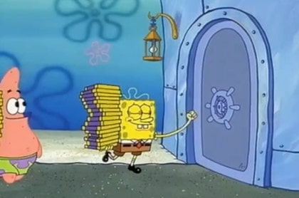 스폰지밥 초콜릿 노부인 장면