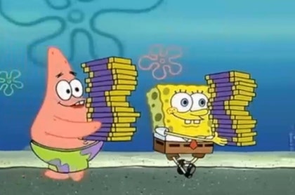 스폰지밥 초콜릿 노부인 장면