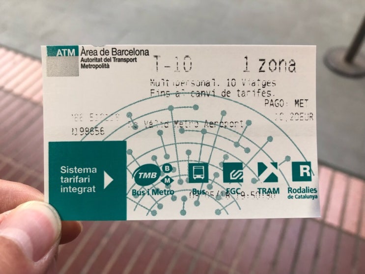 바르셀로나 여행 | 바르셀로나 공항 - 시내 이동 | 교통카드 T-10