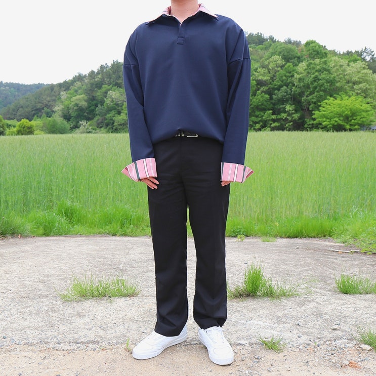  더 그레이티스트 남자 레이어드 셔츠 핑크셔츠 컬러가예뻐