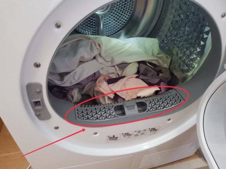  삼성 전기건조기 열교환기 먼지제거필터  경고등 뜰때 청소하는 방법