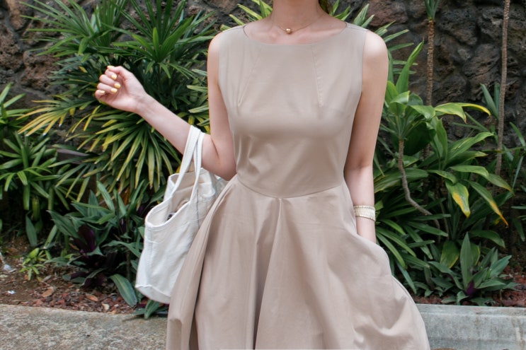 제작] #009 m,mp. Cut-out back flare one-piece