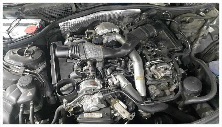  벤츠 S350L CDI 엔진오일새는 고장 점검