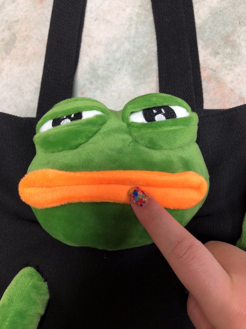 후기]슬픈 개구리짤 페페 검정 에코백 추천 - 슬픈 개구리 페페 더 프로그 인형 가방 에코백 : 네이버 블로그