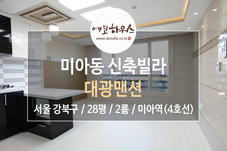  [에코하우스] 서울 강북구 미아동 신축빌라 투룸 넓은테라스 4호선 미아역 역세권