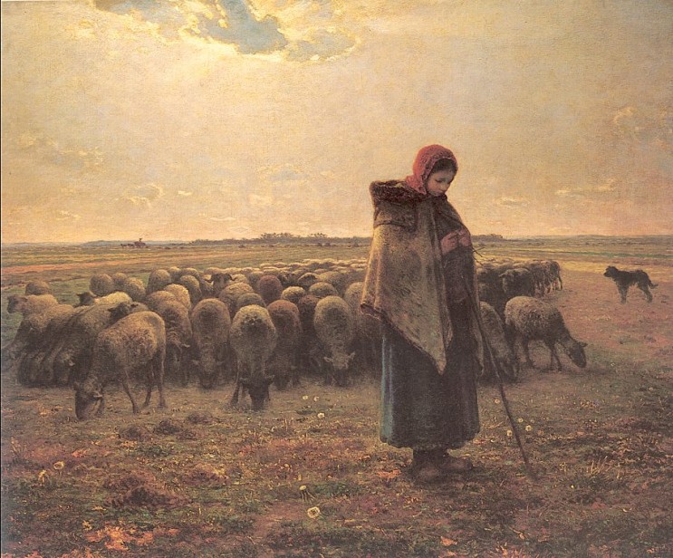 Shepherdess with her Flock 1864 - Jean François Millet