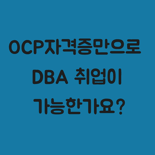 OCP자격증만으로 DBA 취업이 가능한가요?