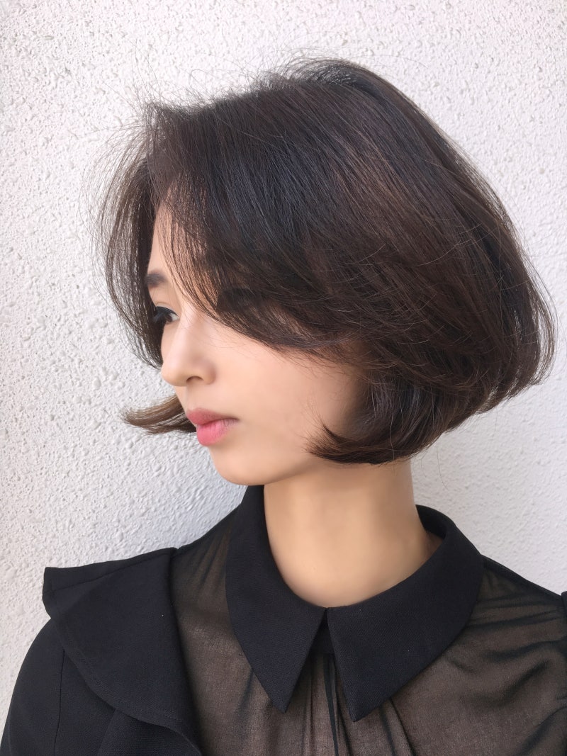 단아한 짧은 단발 보브컷과 c컬 펌 하기 : 네이버 블로그