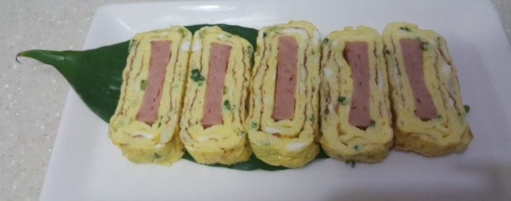  스팸 햄 달걀말이 이쁘게 말기