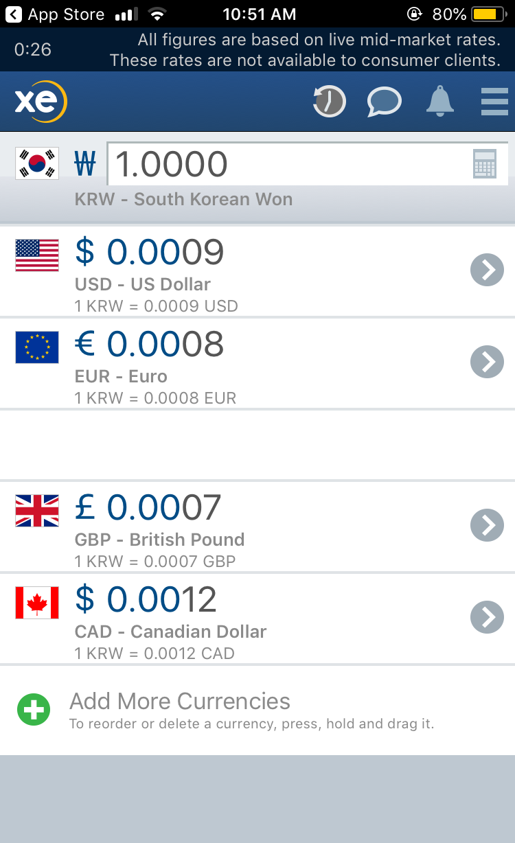 한국여행 필수어플 - XE Currency(환율계산어플) : 네이버 블로그