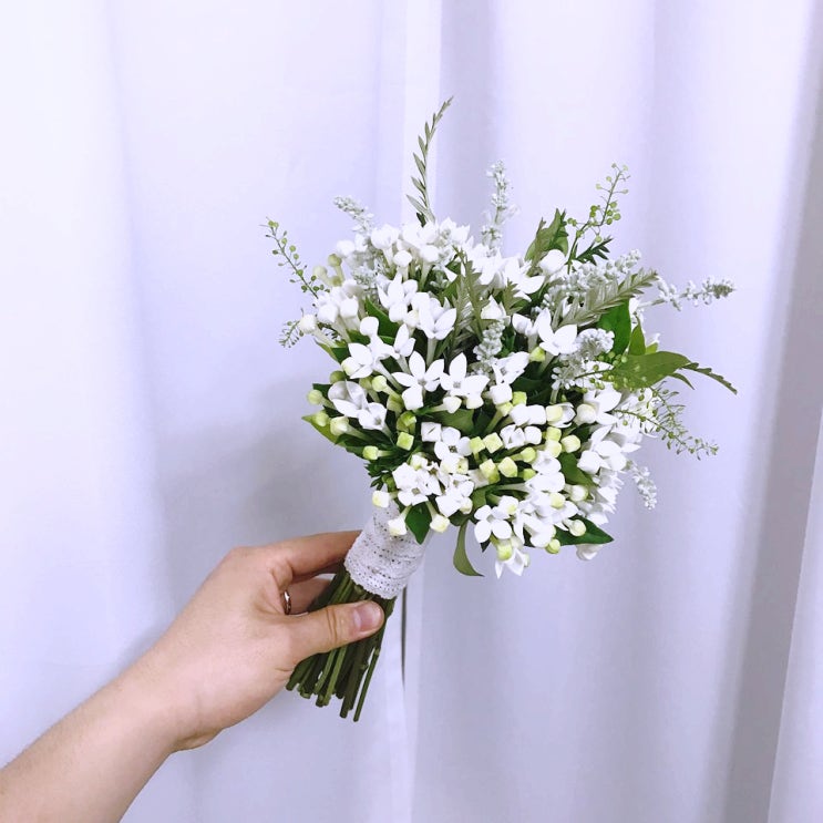 unlooked for blessing wedding bouquet : 부바르디아 믹스 내추럴 웨딩부케