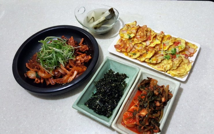  동탄아씨의 오징어볶음 & 맛살 옥수수콘 달걀전