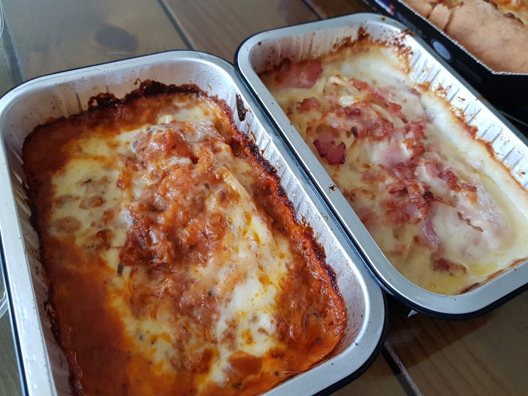  도미노 치즈피자+올리브토핑추가 , 스파게티반반(토마토+크림)