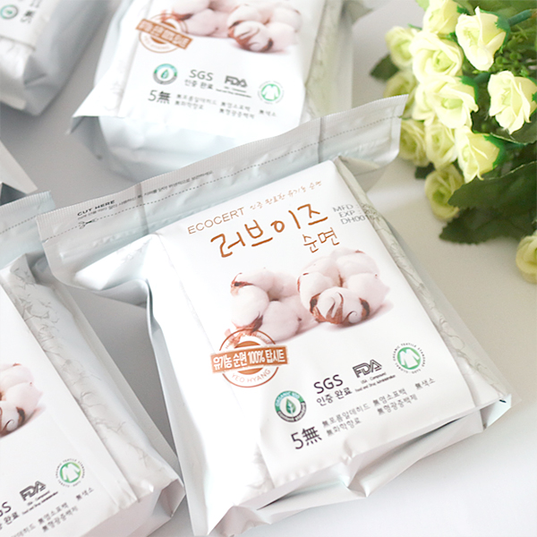  유기농 생리대 남보라 여향 러브이즈 순면