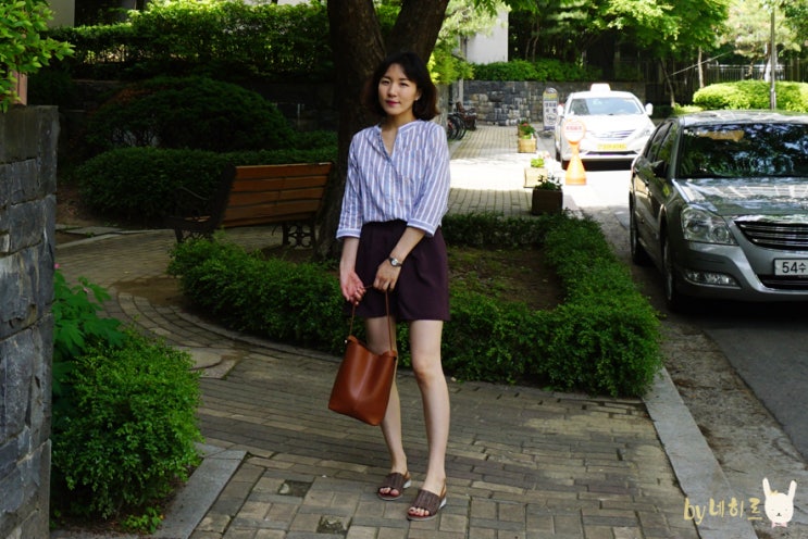  데일리룩 핫핑 셔츠+반바지 코디 여름 출근룩