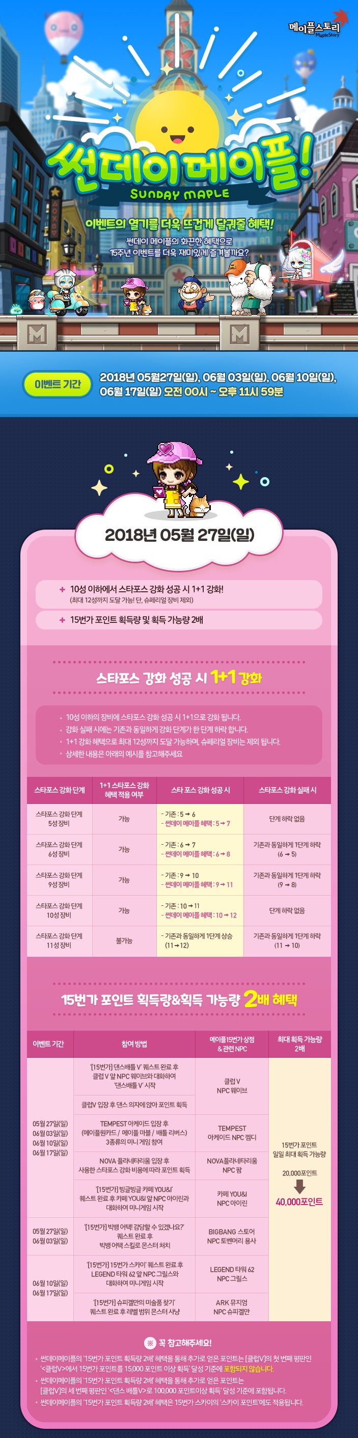 2018.05.24 메이플스토리 업데이트 : 6월 썬데이 메이플 : 네이버 블로그