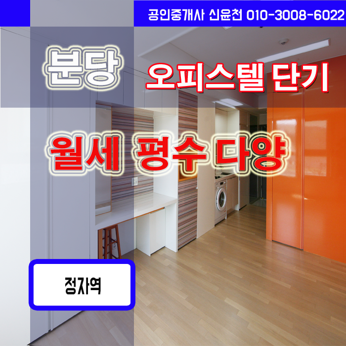  분당 오피스텔 단기,정자동 오피스텔단기 월세
