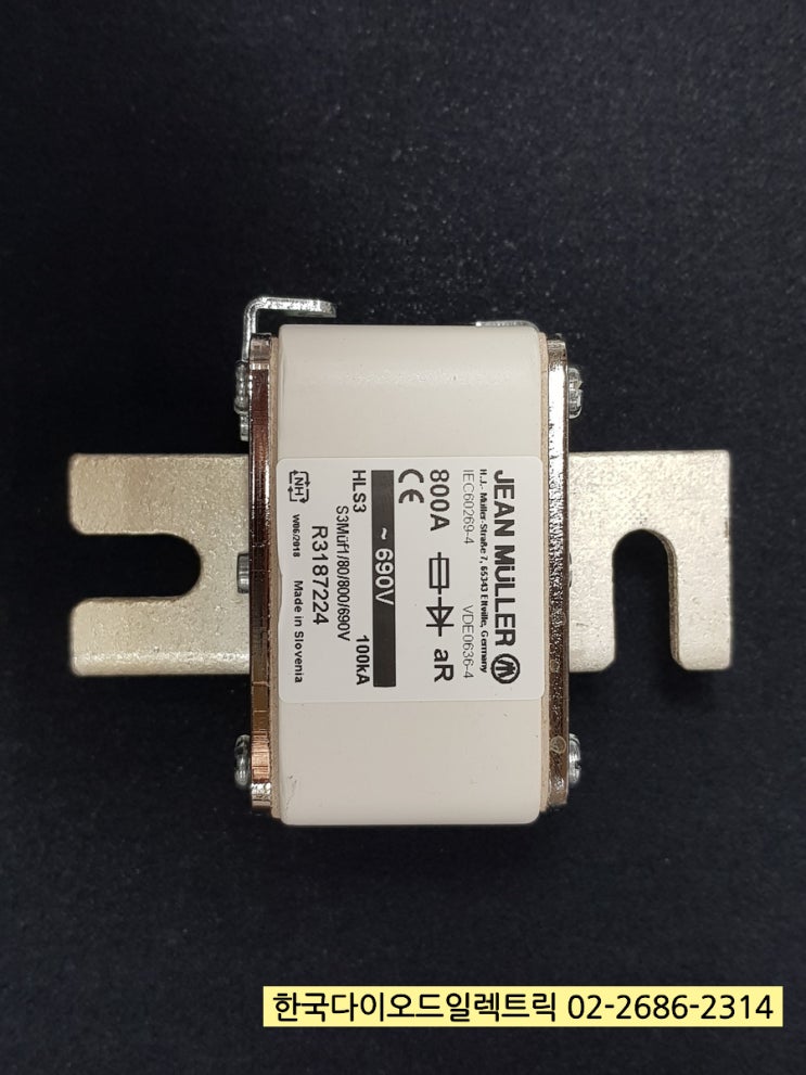  [판매중] R3187224 / JEAN MULLER IEC60269-4 VDE0636-4 800A aR ~690V  퓨즈