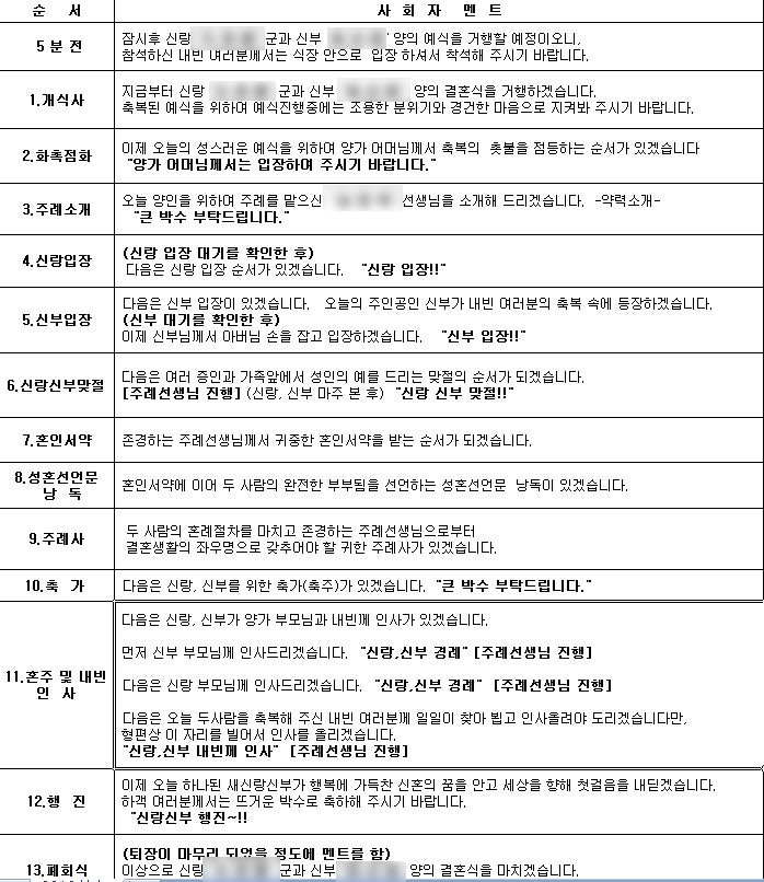 친구 결혼식 사회 대본 그리고 어쭙잖은 팁 결사준3 1 네이버 블로그