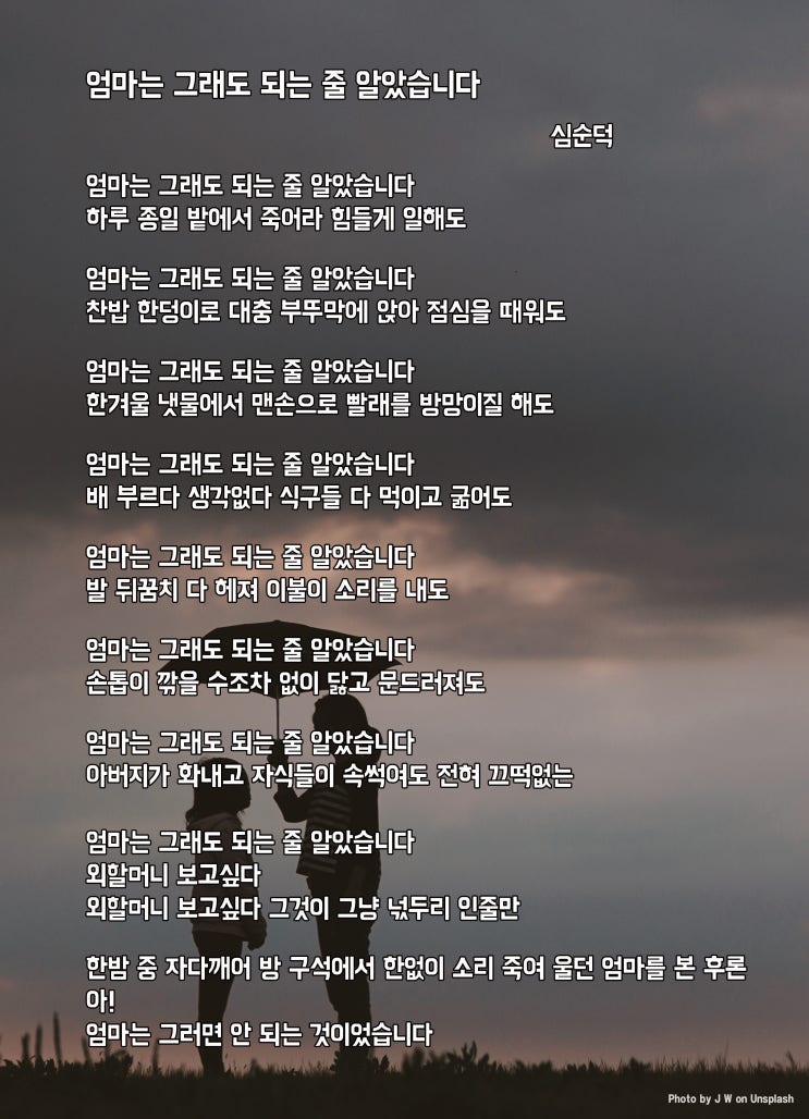  엄마는 그래도 되는 줄 알았습니다 _심순덕